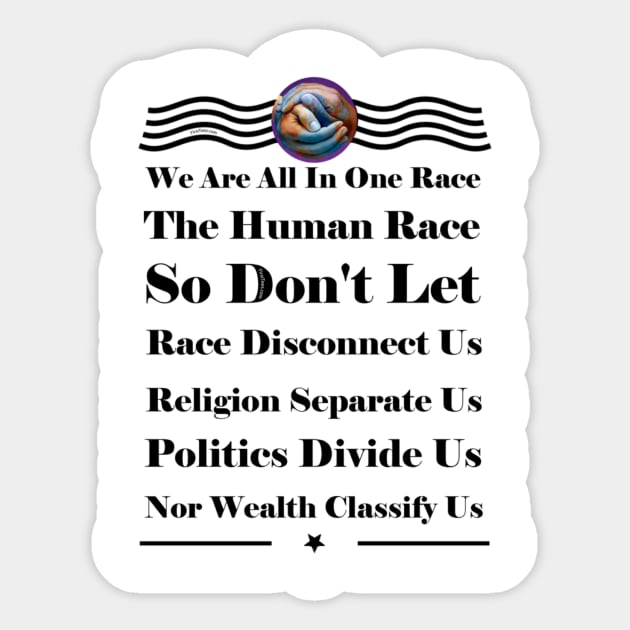 We Are All In One Race Sticker by FirstTees